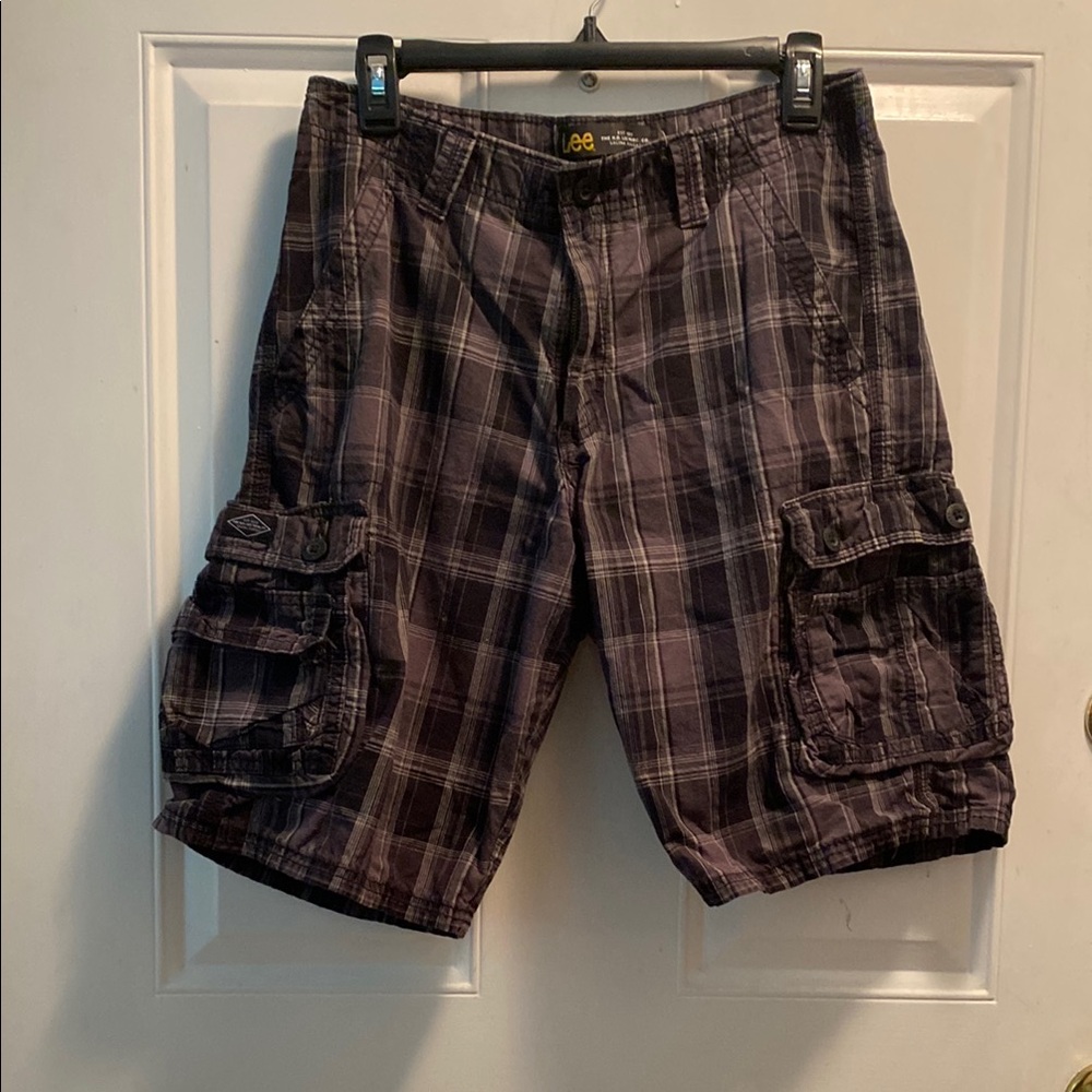 Lee Men's Cargo Shorts - Dark Plaid